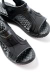 T-221 Black Spring Parachute Fabric Elasticated Orthopedic Women's Sandals