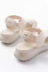 T-221 Beige Spring Parachute Fabric Elasticated Orthopedic Women's Sandals