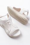 T-221 White Spring Parachute Fabric Elasticated Orthopedic Women's Sandals
