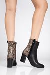 767-3040 Black Casual Thick Heeled Women's Boots