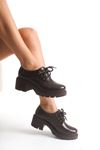 746-759 Black Casual High Sole Loafer Shoes