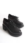746-759 Black Casual High Sole Loafer Shoes