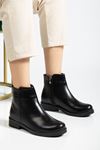 165-204 Black Suede Zipper Casual Women's Boots