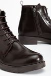 165-225 Leopard Lace-Up Zippered Women's Boots