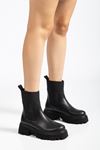 812-2129 Black Lace-Up Zippered Women's Boots