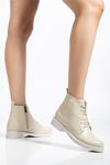 165-225 Leopard Lace-Up Zippered Women's Boots