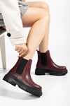 812-2137 Bordo Lastikli Günlük Kadın Bot