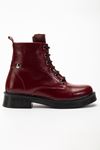 02-2003 Black Patent Leather Lace-Up Zippered Women's Boots