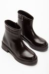 02-3033 Black Zipper Casual Women's Boots