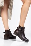 165-204/1 Black Croco Buckle Accessory Zippered Casual Women's Boots