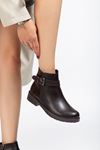 165-204/1 Black Croco Buckle Accessory Zippered Casual Women's Boots