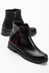 165-204 Black Suede Zipper Casual Women's Boots