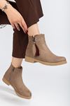 165-204 Black Suede Zipper Casual Women's Boots