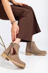 165-204 Black Suede Zipper Casual Women's Boots