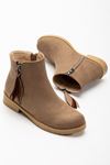 165-204 Black Suede Zipper Casual Women's Boots