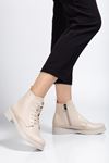 165-225 Leopard Lace-Up Zippered Women's Boots