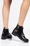 165-225 Leopard Lace-Up Zippered Women's Boots