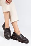 746-759 Black Casual High Sole Loafer Shoes