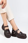 745-771 Black Patent Leather Casual High Sole Loafer Shoes