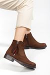 165-204 Black Suede Zipper Casual Women's Boots