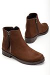 165-204 Black Suede Zipper Casual Women's Boots