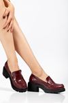 746-759 Bordo Yanki Yüksek Tabanlı Loafer AyakkabI