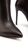LS-226 Black Suede Zipper Elasticated Thin High Heeled Women's Boots