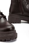 812-296 Black Lace-Up Zippered Women's Boots