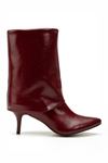 4806 Bordo Kırışık Rugan Yakalı Günlük Kadın Bot 