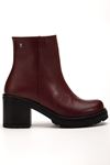 767-3020 Beige Zipper Thick Heels Casual Women's Boots
