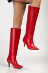 SYT-2025 Kırmızı Cilt Günlük Kadın Çizme