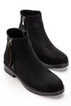 165-204 Black Suede Zipper Casual Women's Boots