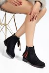 165-204 Black Suede Zipper Casual Women's Boots