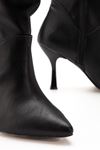 VRT-4815 White Croco High Thick Heels Bellows Zippered Women's Boots