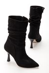 VRT-4815 White Croco High Thick Heels Bellows Zippered Women's Boots