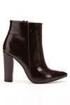 VRT-4801 Brown High Thick Heels Zippered Women's Boots