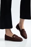 6325 Black Mesh Hard Hat Buckle Detailed Casual Women's Ballet Flats