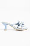 S-622 Baby Blue Orchid Detailed Thin Heeled Women's Slippers