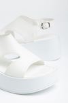 24414-571 White Casual Padding Heel Women Sandals