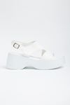 24414-571 White Casual Padding Heel Women Sandals