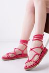 1001-1001 Fuchsia Ankle Lace-Up Women's Sandals